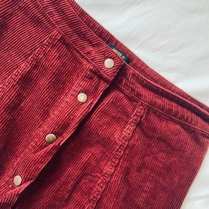 Burgundy Forever 21 Corduroy Mini Skirt